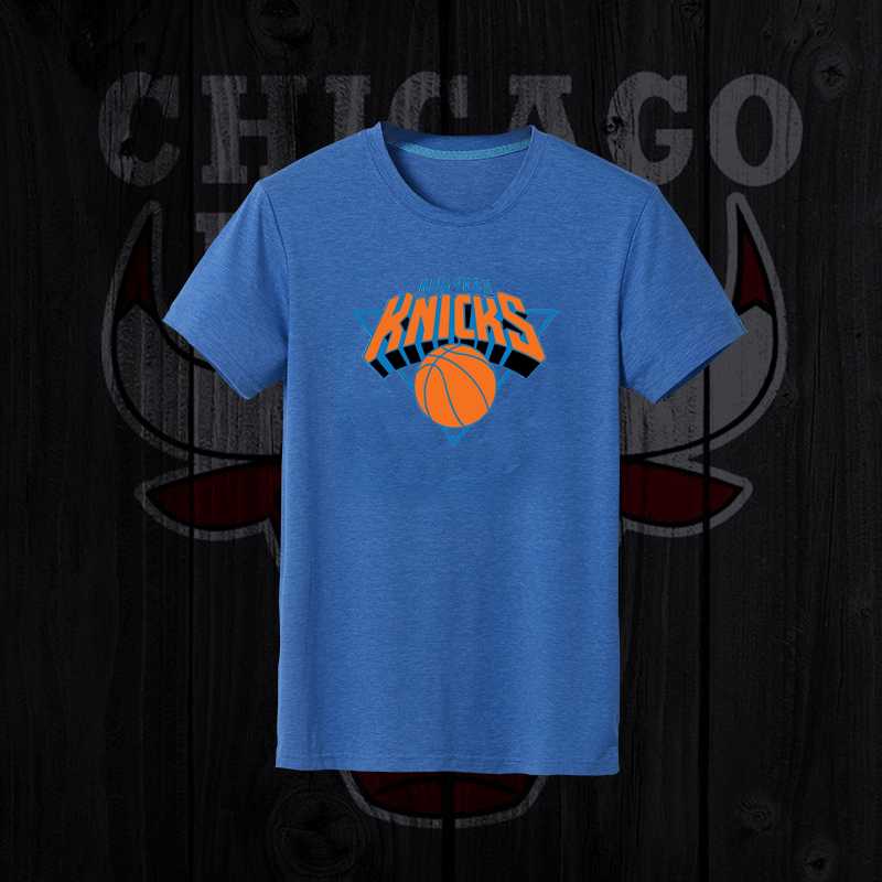 Men's Knicks Fresh Logo Blue Short Sleeve T-Shirt FengYun,We sell and wholesale Men's Knicks Fresh Logo Blue Short Sleeve T-Shirt FengYun on line form chian!